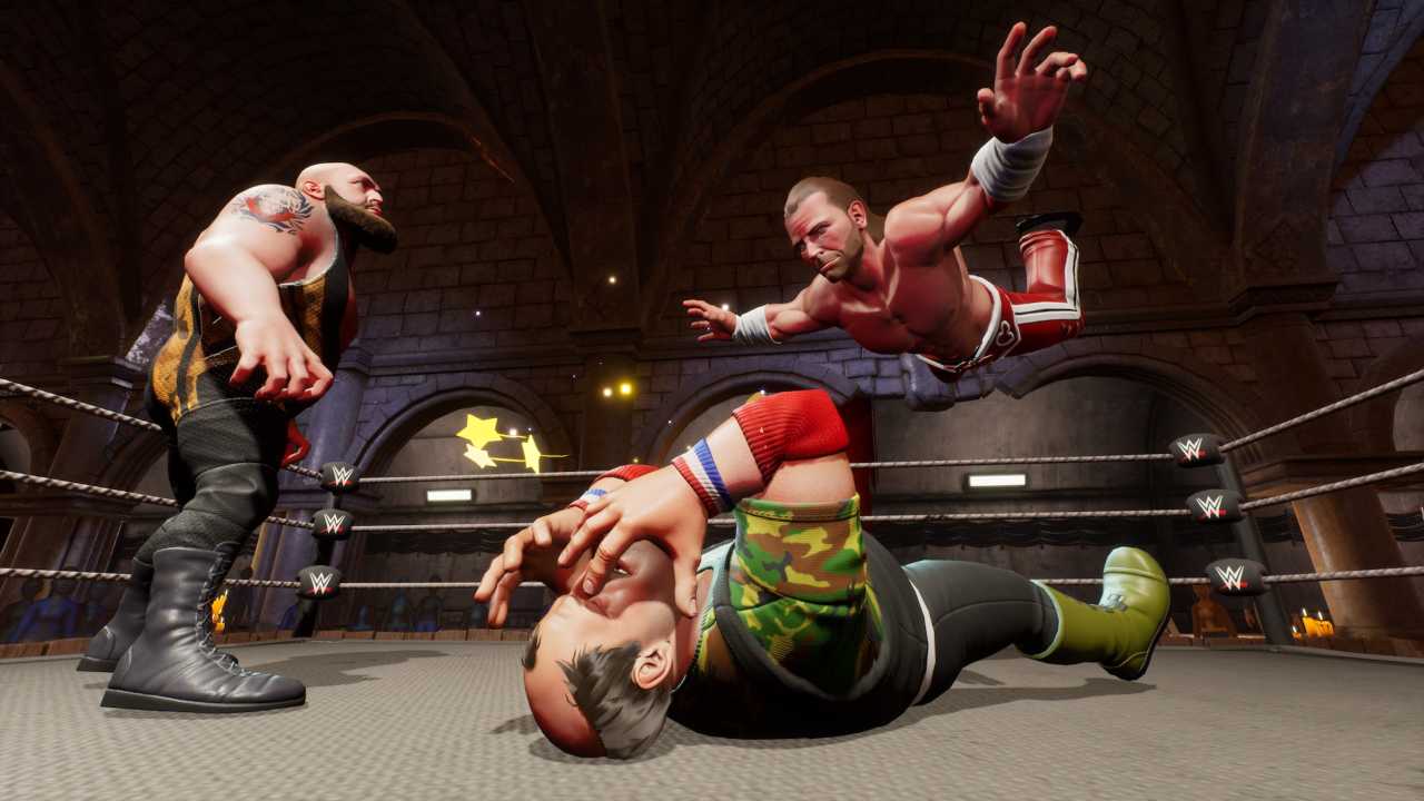 WWE 2K Battlegrounds Big Show vs HBK vs Sgt Slaughter