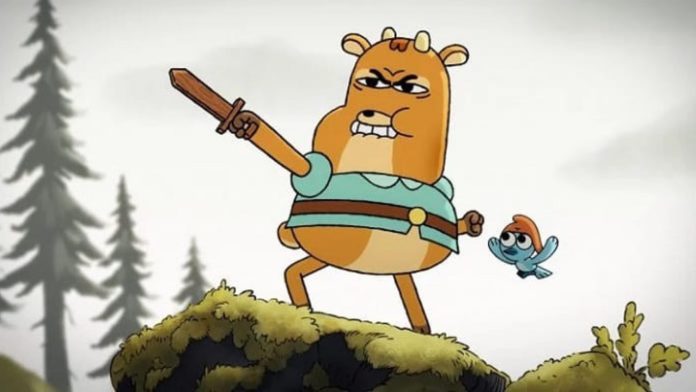 Príncipe Ivandoe, um urso de desenho animado com uma espada em cima de uma pedra, recebe novos episódios.