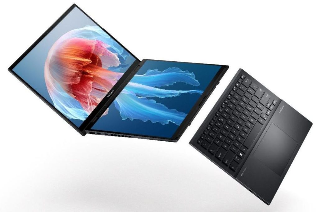 O ASUS Zenbook DUO é um computador portátil com teclado e uma água-viva.