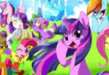 Canal Panda | Póneis mágicas espalham magia em 2024 Um grupo de póneis mágicos do programa "Póneis mágicos" a pastar num campo, como visto no canal de televisão Panda.