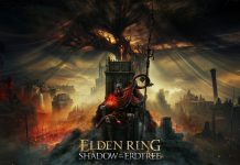Elden Ring Shadow of the Erdtree | Data e detalhes da Expansão anunciados! Capa de videogame com um homem sentado em um trono, inspirada em Elden Ring.