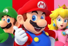 MAR1O DAY | Nintendo confirma a produção de novo filme de Super Mario Bros. Nintendo Mario Bros e Princesas estão diante de um fundo colorido.